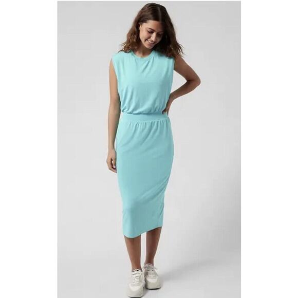 Athleta NWT Santorini Cinch Dress Womens Plus Size 2X Gulf Green Athleisure Soft - Picture 6 of 15
